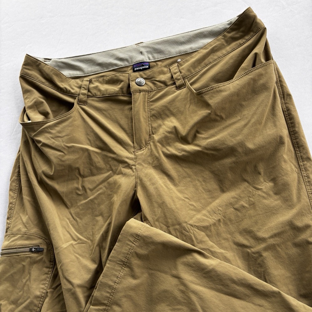 Patagonia Women's 10 Rock Craft‎ Pants ASHT Khaki Hiking Climbing Nylon Stretch